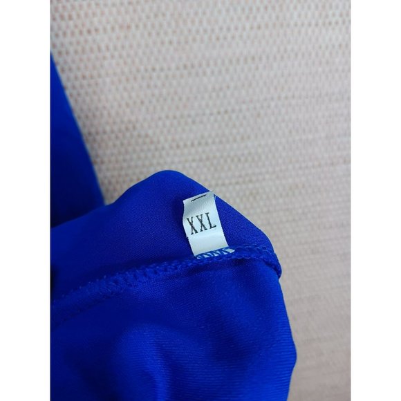 Elegant Modest Royal Blue Formal Dress with bell sleeves Size 2X and necklace - Picture 6 of 9